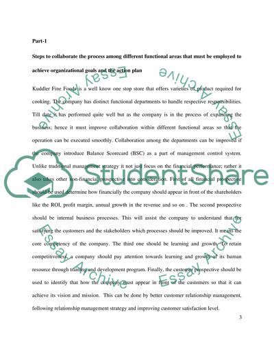 Functional Area Interrelationships-Kuddler Fine Foods