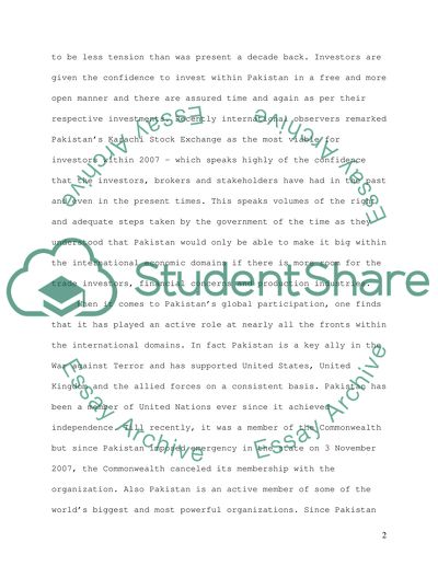 Political and Economcal Situation in Pakistan