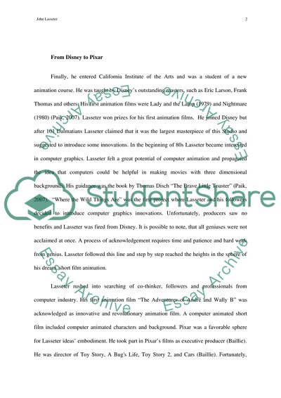 John Lasseter, Californian Illustrator