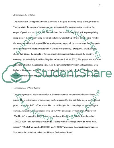 Macroeconomics: Inflation Rates in Zimbabwe Under President Robert Mugabes Rule
