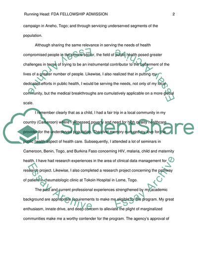 FDA FELLOSHIP ADMISSION