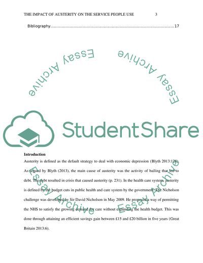 The Default Strategy to Deal with Economic Depression: The Impact of Austerity on the Service Use