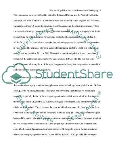 Political and Ethical Contexts of Surrogacy