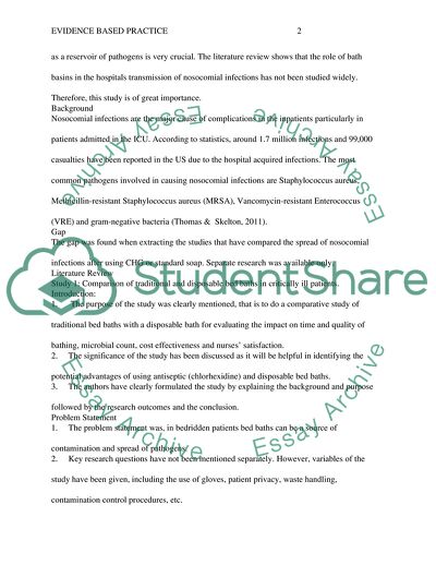 Evidence-Based Practice - Nosocomial Infections