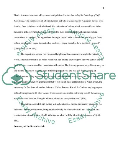 An American-Asian Experience of Culturelessness and Culture Shock