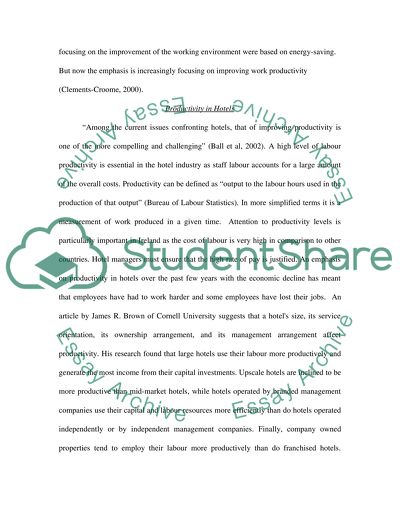 Effects of Ergonomics on Employees Productivity in Hotels