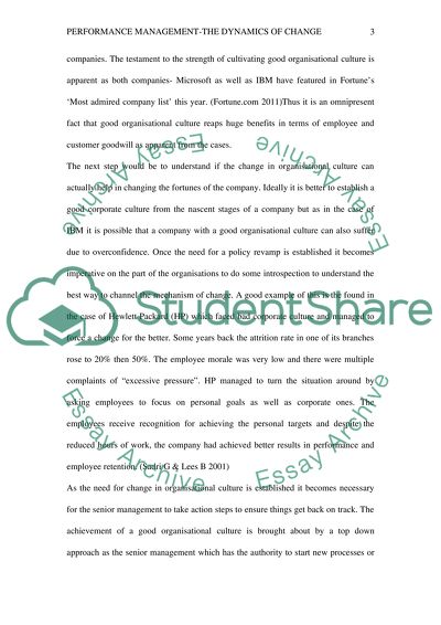 Performance Management: The Dynamics of Change