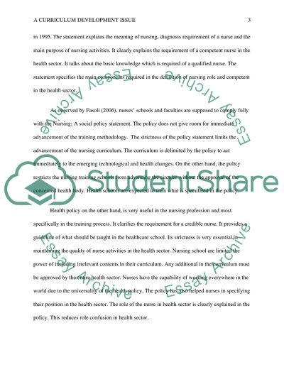 A Curriculum Development Issue