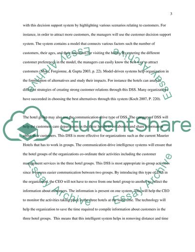 The Decision Support System for Maurice Hotels Group