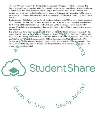 The Ups and Downs of the Sofitel Hotel as a Part of the Accor Group