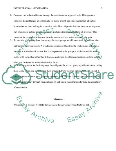 Interpersonal Negotiation