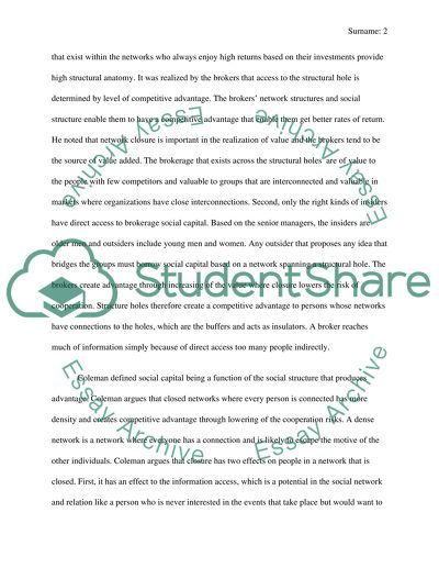 Social Networks and Social Capital