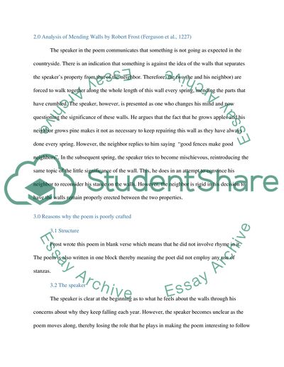 Analysis of Poems from Norton Anthology of Poetry Mending Walls by Frost and Corinnas Going A-Maying by Herrick