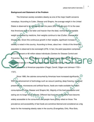 The Blame on Obesity: Fast Food or Individual Responsibility