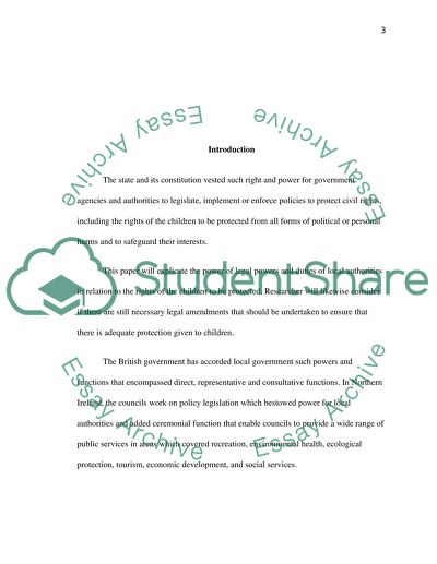 The Legal Powers and Duties of Local Authorities in Relation to the Protection of Children