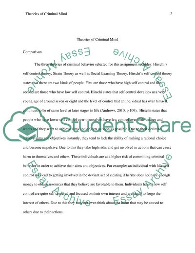 Theories of the Criminal Mind