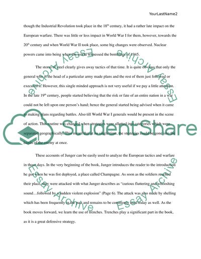 Storm of Steel by Ernst Junger