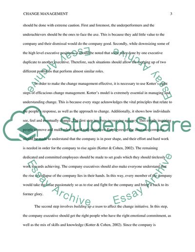 Change Management Effected in a Local Insurance Company