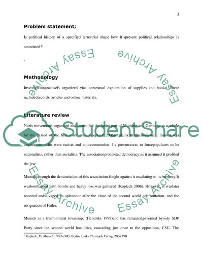 History and Political Science of Munich