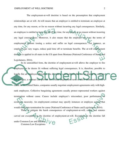 Employment-At-Will Doctrine