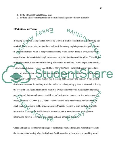 Efficient Market Theory