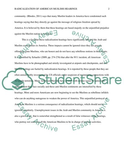 Radicalization of American Muslims hearings