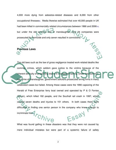 Corporate Manslaughter and Corporate Homicide Act 2007