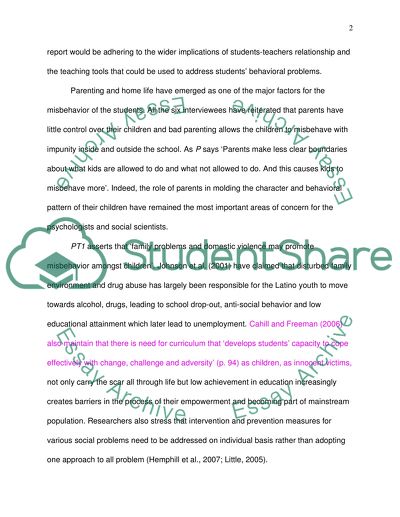 essay topic for misbehaving students