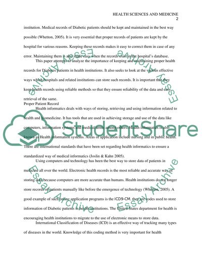 Proper Patient Record in Diabetes Health Informatics