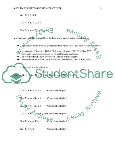 Mathematic Optimization Application: Southwest Airlines Linear Programming Project