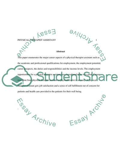 Physical Therapist Assistant