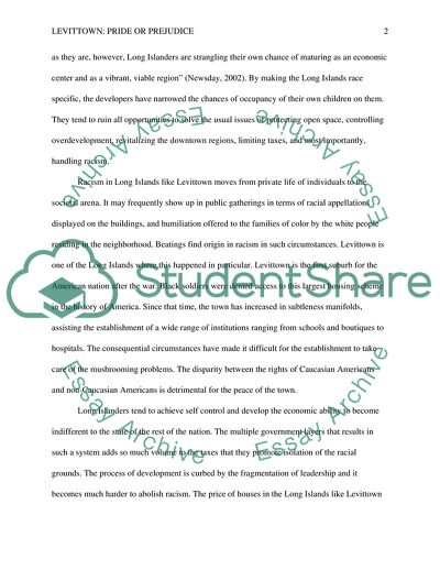 Is Levittown (N.Y) a Symbol of American Progress, or Should it be Considered a Symbol of American Prejudice