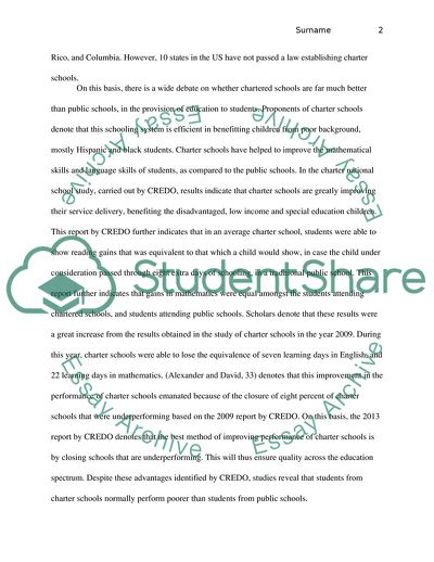Comparison of Charter and Public Schools