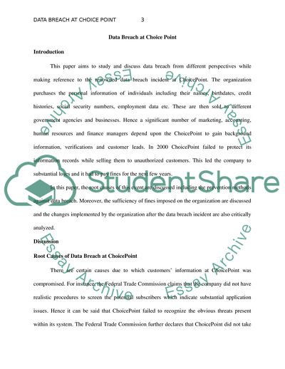 Data Breach at ChoicePoint