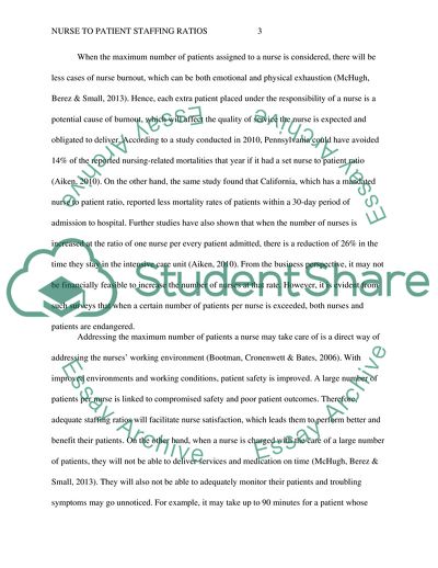 Nurse to Patient Staffing Ratios