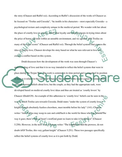 A Comparison of Chaucer and Shakespeare for Troilus and Cressida