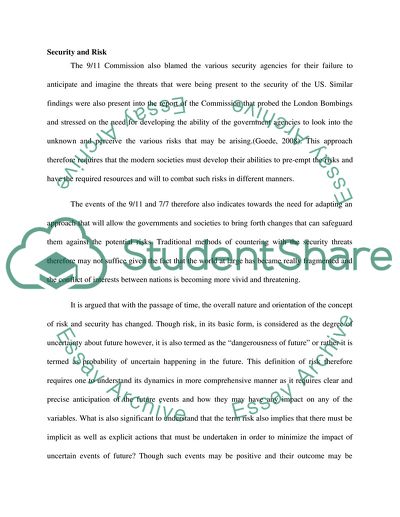 Concept of Risk in the Security of Liberal Government