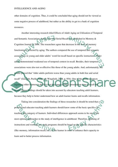 The Intelligence and Aging of People