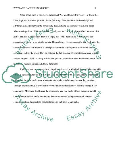 What Values Exemplify a Wayland Baptist University Student
