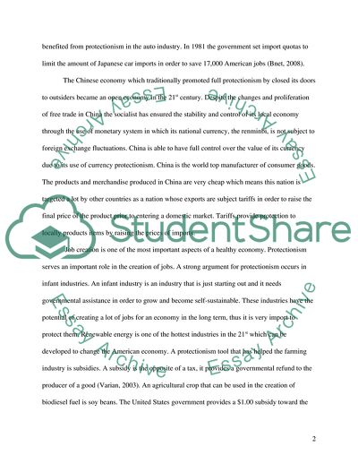 The Policy of Protectionism and Its Impact on the World Economy