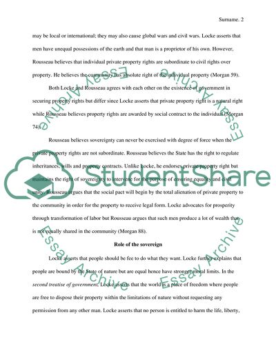 Analysis of Locke and Rousseau Idieas