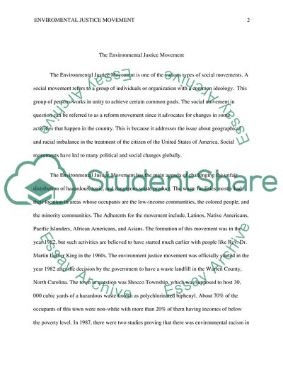 The Environmental Justice Movement