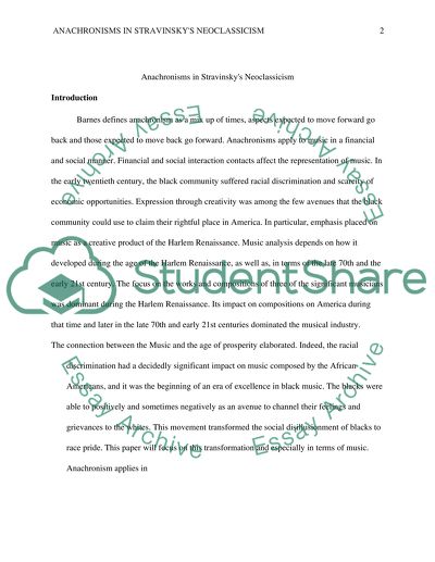 Anachronisms in Stravinskys Neoclassicism