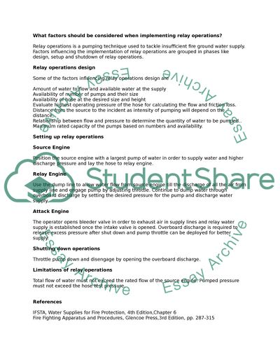 Fire Protection Hydraulics and Water Supply