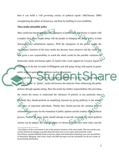 Media, Democracy and the Internet