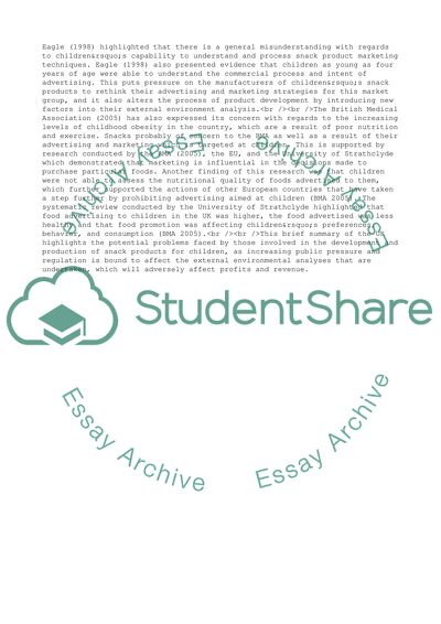 External Environment Analysis for the Development of a New Snack