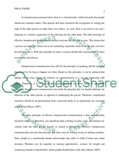 The principles and misconceptions in effective interpersonal communications