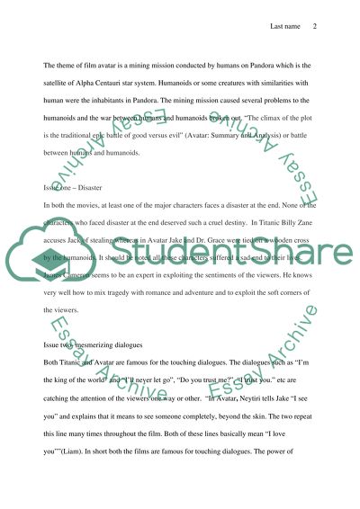 A Major Theme Both in Titanic and Avatar by James Cameron