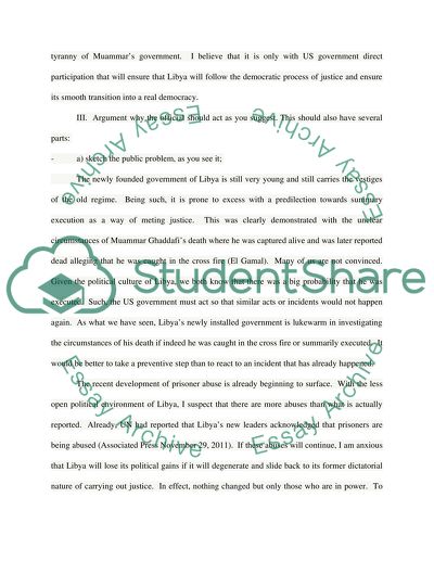 Current U.S Policy towards Libya