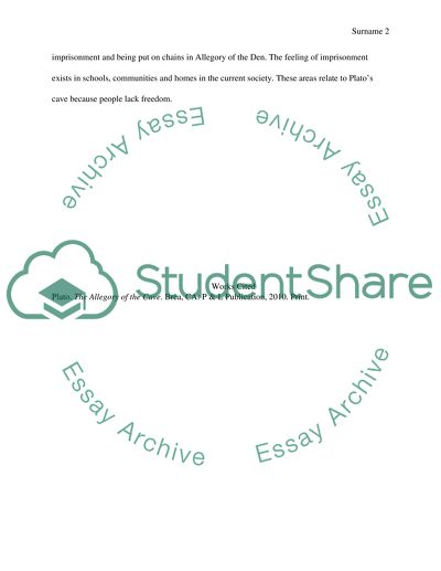 The Allegory of Den by Plato